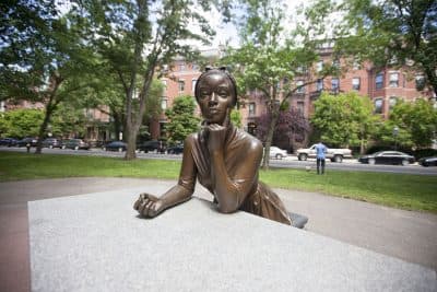 Statue of Phillis Wheatley is part of the Women's Memorial on the Commonwealth Ave Mall. (Joe Difazio for WBUR)