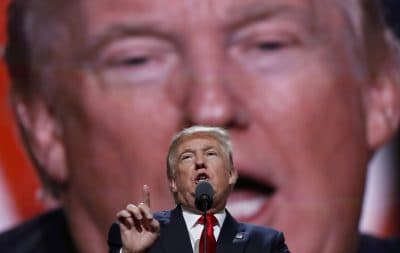 Republican presidential candidate Donald Trump speaks during the final night of the Republican National Convention. (Carolyn Kaster/AP)