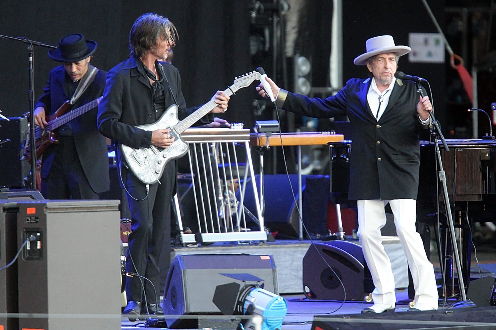 Bob Dylan and his band perform in France in 2012. (David Vincent/AP)