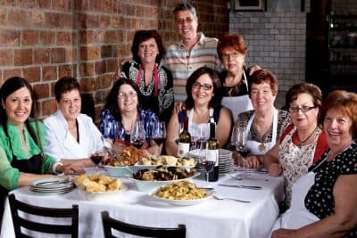 Jody Scaravella and some of the nonnas from his Staten Island, NY restaurant Enoteca Maria. (Courtesy Simon & Schuster)