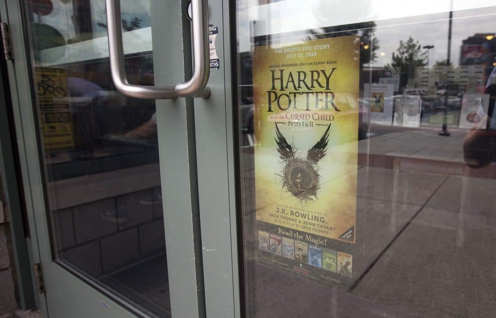 Porter Square Books celebrated the release of “Harry Potter and the Cursed Child” Saturday night. (Joe Difazio for WBUR)