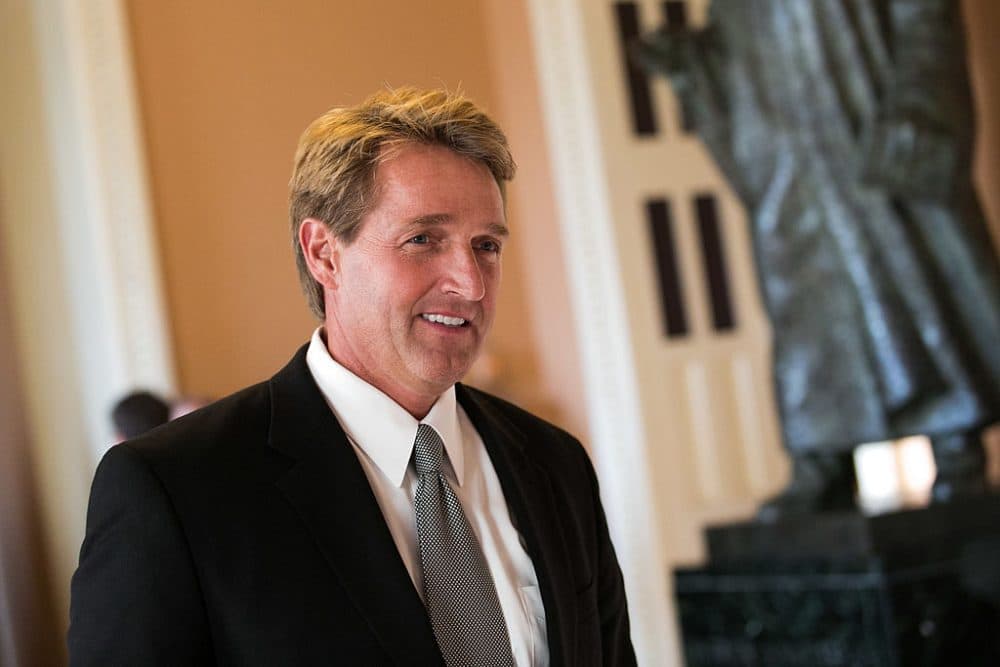 Sen. Jeff Flake (R-AZ) walks to a Senate joint caucus meeting, on Capitol Hill, July 15, 2013 in Washington, DC. (Drew Angerer/Getty Images)