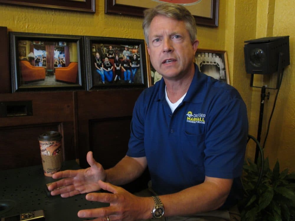 Roger Marshall, a Republican candidate in the 1st Congressional District of central and western Kansas, speaks in an interview in Emporia, Ill. Marshall hopes to unseat U.S. Rep. Tim Huelskamp, R-Kan in the upcoming primary race. (John Hanna/AP)