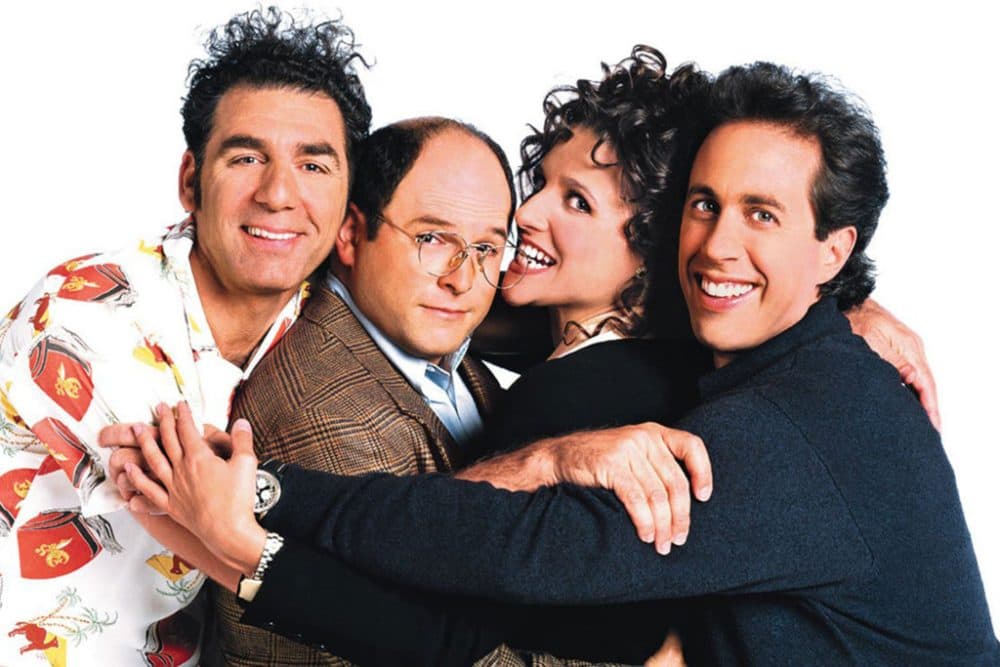 The cast of &quot;Seinfeld,&quot; (L to R) Michael Richards as Cosmo Kramer, Jason Alexander as George Costanza, Julia Louis-Dreyfus as Elaine Benes and Jerry Seinfeld as the show's titular character. (Courtesy of NBC)