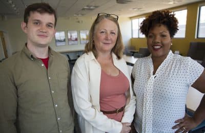 Reporter Max Larkin, senior editor Louise Kennedy and senior reporter Tonya Mosley. (Jesse Costa/WBUR)