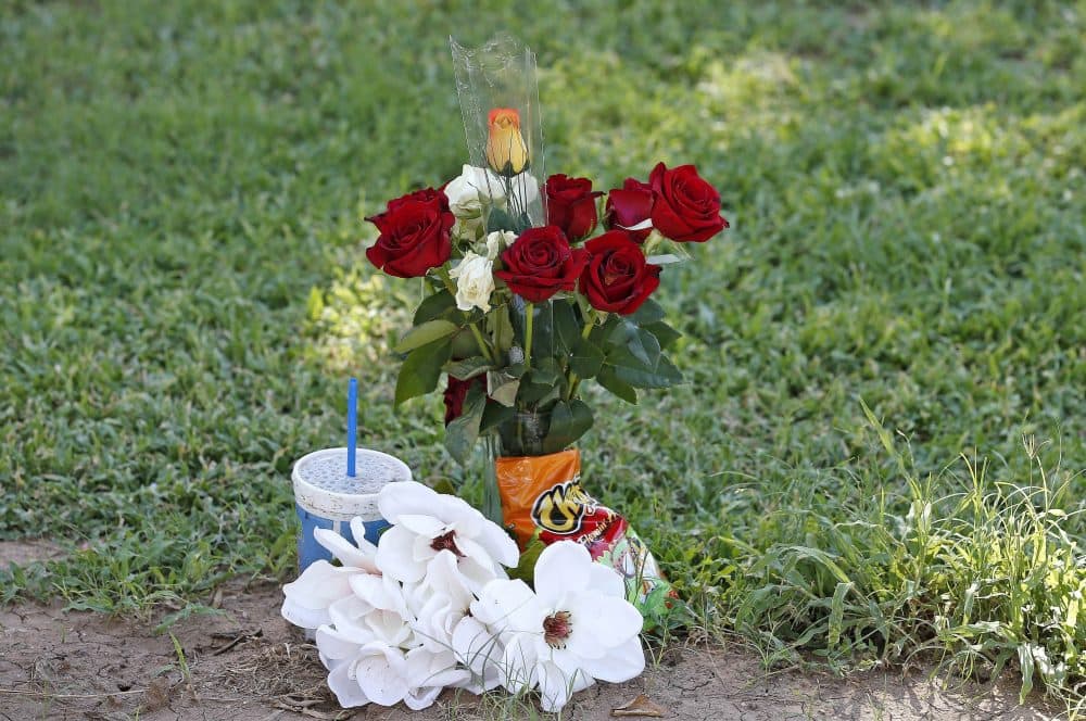 The grave site of Manuel &quot;Manny&quot; Castro Garcia, 19, at a cemetery Thursday, July 14, 2016, in Phoenix. The teen was killed in June, and is one of a growing number of victims associated with a serial killer according to police. (Ross D. Franklin/AP)