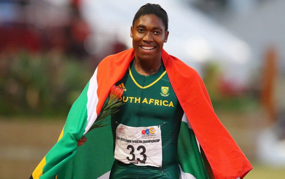 South Africa's Caster Semenya wins the 800m final for women during day five of the Confederation of African Athletics (CAA) Championships held in Durban on June 26, 2016. (Anesh Debiky/AFP/Getty Images)