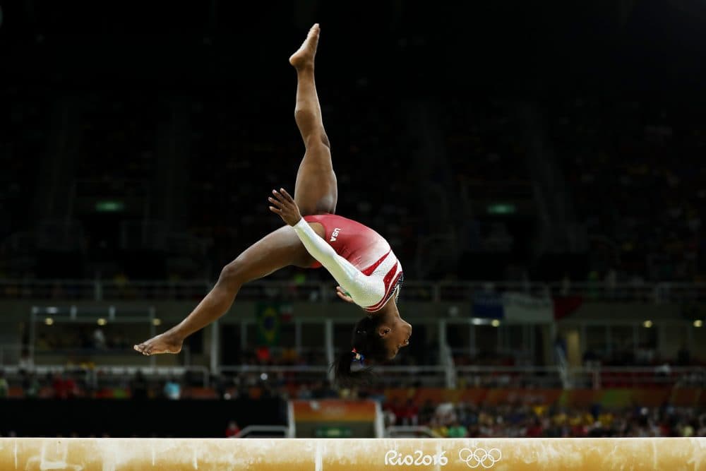 Simone Biles of the United States competes on the balance beam at the Rio 2016 Olympic Games on Aug. 9, 2016 in Rio de Janeiro, Brazil. (Lars Baron/Getty Images)