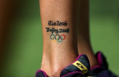 The Olympic rings tattoo. (Paul Gilham/Getty Images)