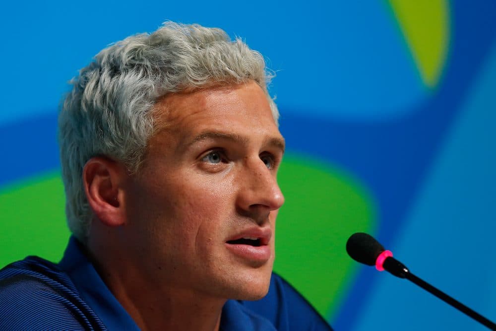 Ryan Lochte of the United States attends a press conference during the Rio Olympics on Aug. 12, 2016 in Rio de Janeiro, Brazil. (Matt Hazlett/Getty Images)