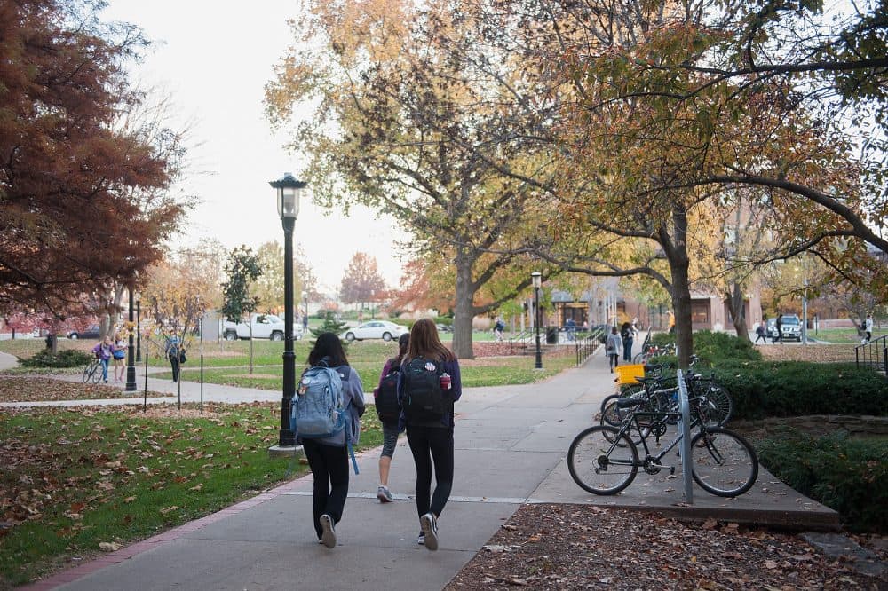 Students walk along on the campus of University of Missouri-Columbia on Nov. 10, 2015 in Columbia, Missouri. (Michael B. Thomas/Getty Images)