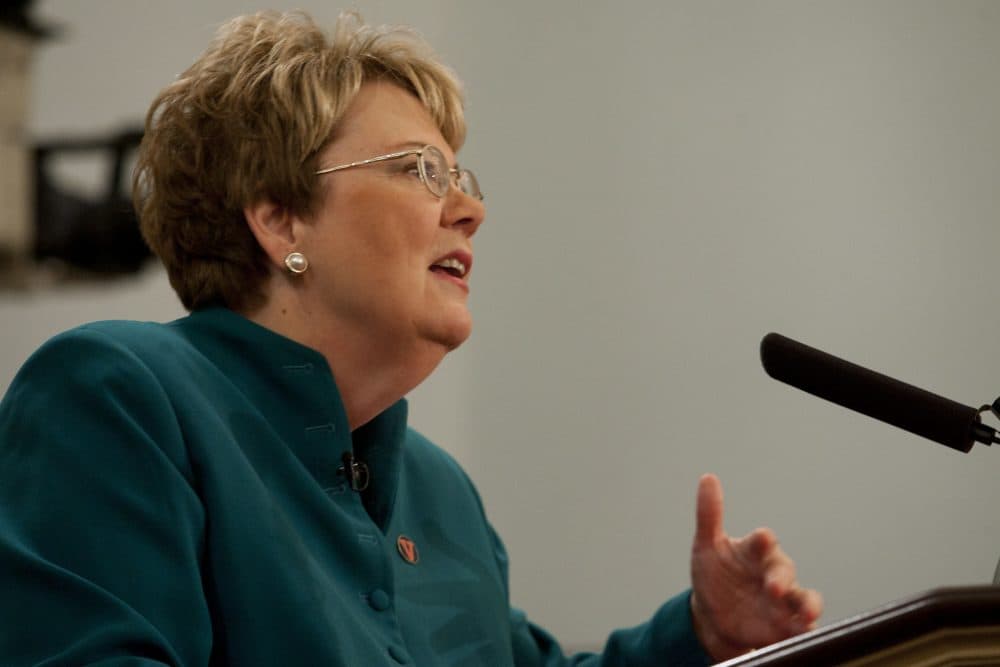 University of Virginia President Teresa Miller speaks at an event on May 4, 2012. (Miller_Center/Flickr)