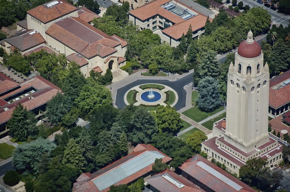 An aerial view of the Stanford University campus in Stanford, California. (michaelestigoy/Flickr)