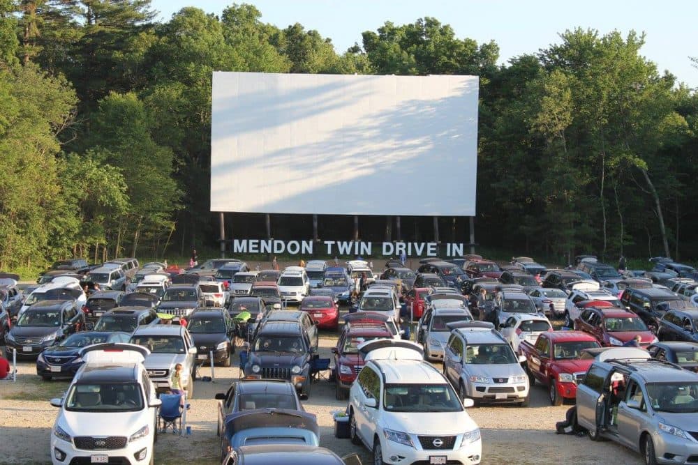 Cars waiting for a movie at the Mendon Twin Drive-In. (Courtesy Mendon Twin Drive-In)