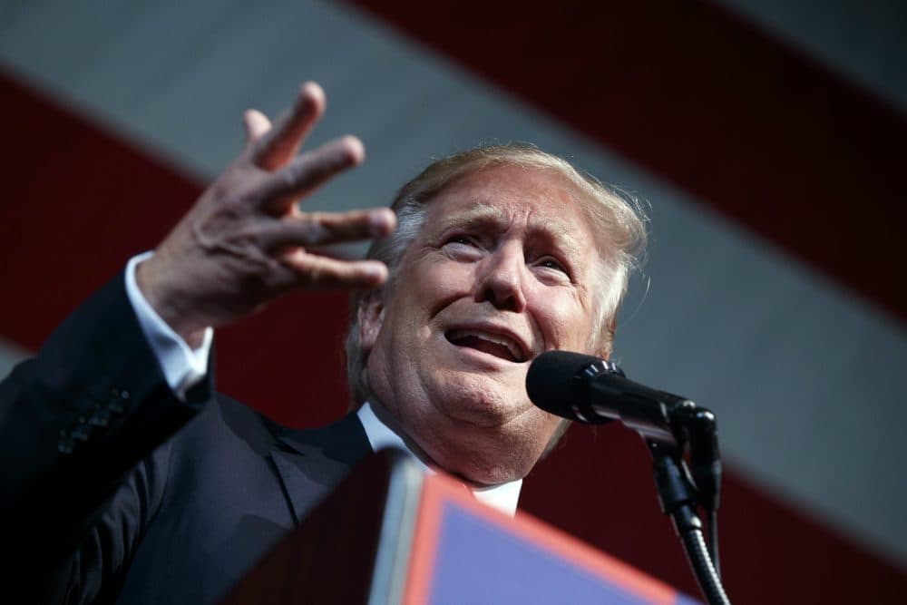 Alex Green writes that Trump's words play brinksmanship with the notion of assassination in a country that has a long history of dangerous innuendo, political violence and murdered public figures -- including presidents. Pictured: Republican presidential candidate Donald Trump speaks during a campaign rally at Crown Arena, Tuesday, Aug. 9, 2016, in Fayetteville, N.C. (Evan Vucci/AP)