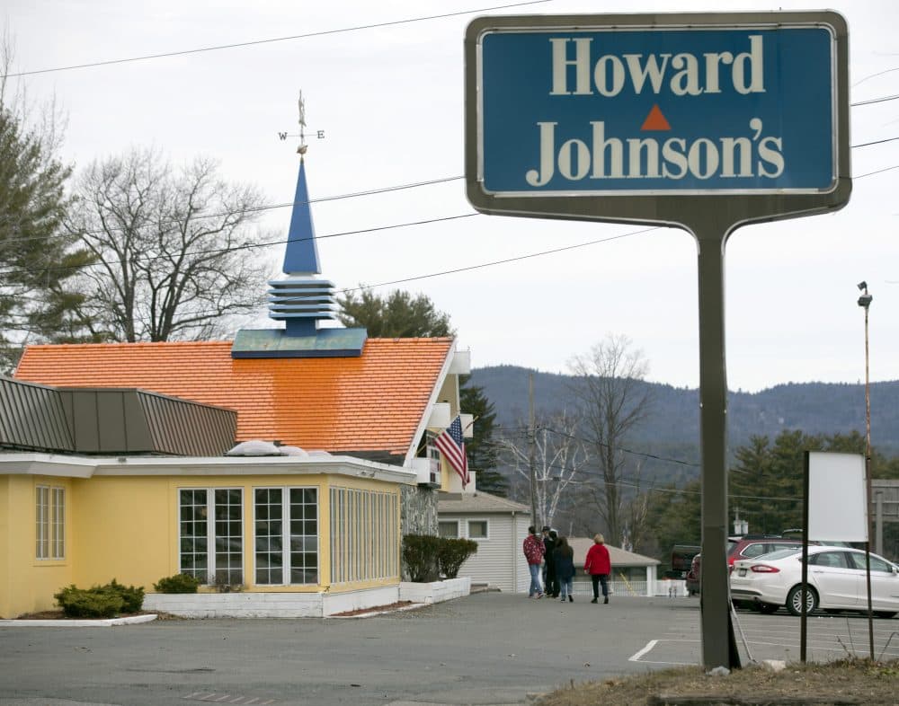 In this April 8 file photo, customers walk into Howard Johnson's Restaurant in Lake George, N.Y. When a Bangor, Maine, location closes, this will be the only HoJos left. (Mike Groll/AP)