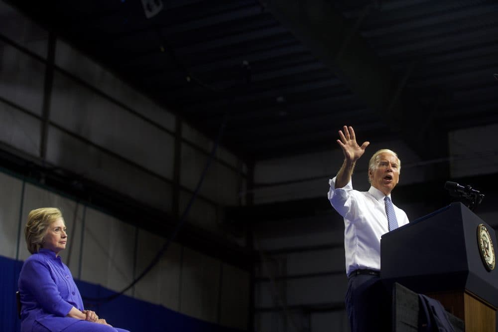 Vice President Joe Biden speaks at a rally with Hillary Clinton in Scranton, Pennsylvania, on Monday. (Mark Makela/Getty Images)