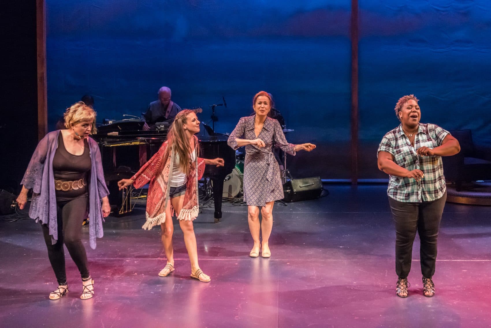 Sally Mayes, Charity Farrell, Michelle Duffy and Lacretta in &quot;Unexpected Joy&quot; at Wellfleet Harbor Actors Theater. (Courtesy of Michael and Suz Karchmer)