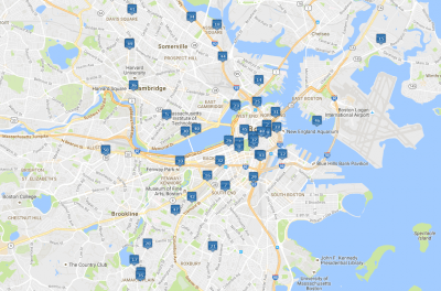 Map of Greg Cook's favorite public art in the Boston area.