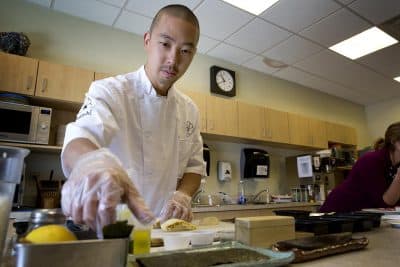 Chef Seizi Imura at the WBUR kitchen. (Robin Lubbock/WBUR)