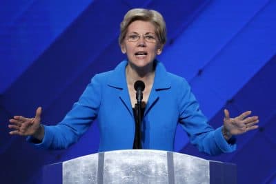 Sen. Elizabeth Warren speaks during the final day of the Democratic National Convention in Philadelphia. (Scott Applewhite/AP)