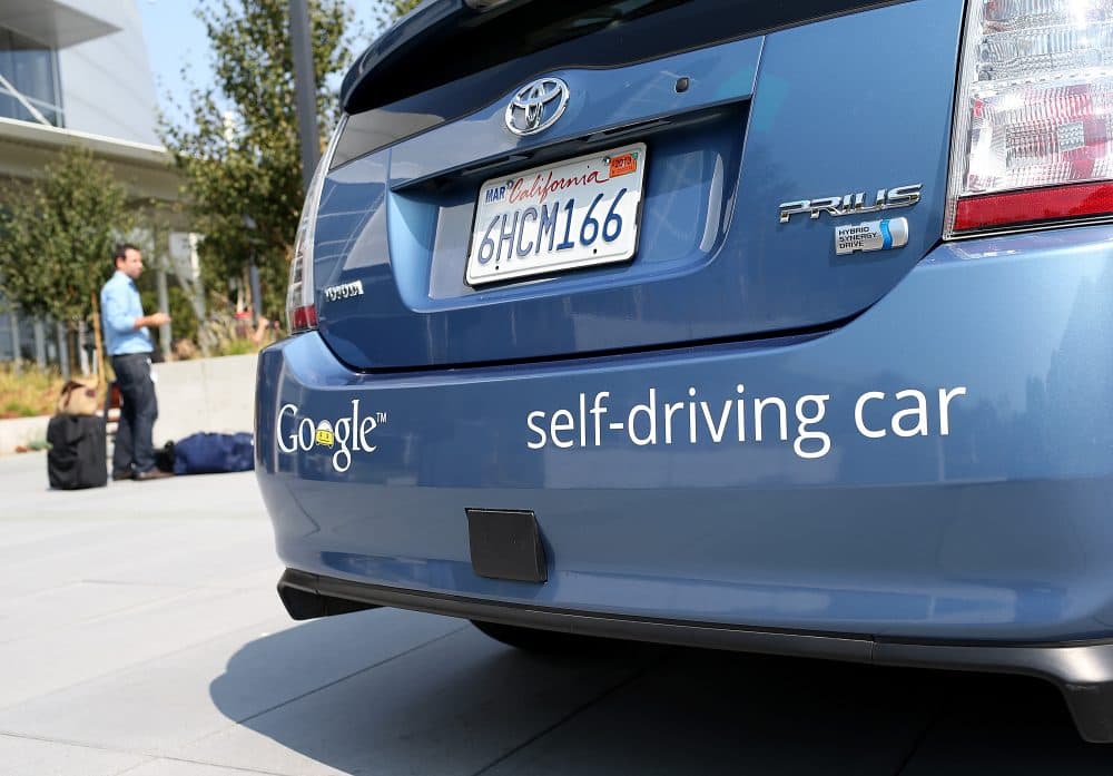 A Google self-driving car is displayed at the Google headquarters on Sept. 25, 2012. (Justin Sullivan/Getty Images)