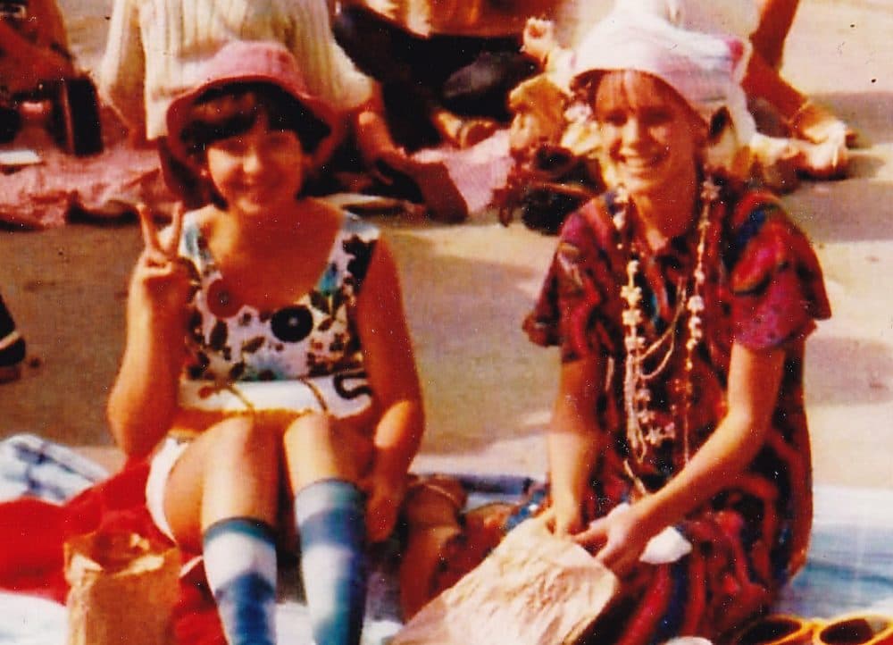 Firoozeh Dumas (left) with her friend Carolyn at Tourist Day at Corona del Mar High School in Newport Beach, Calif., in 1984. (Courtesy Karen Howard)