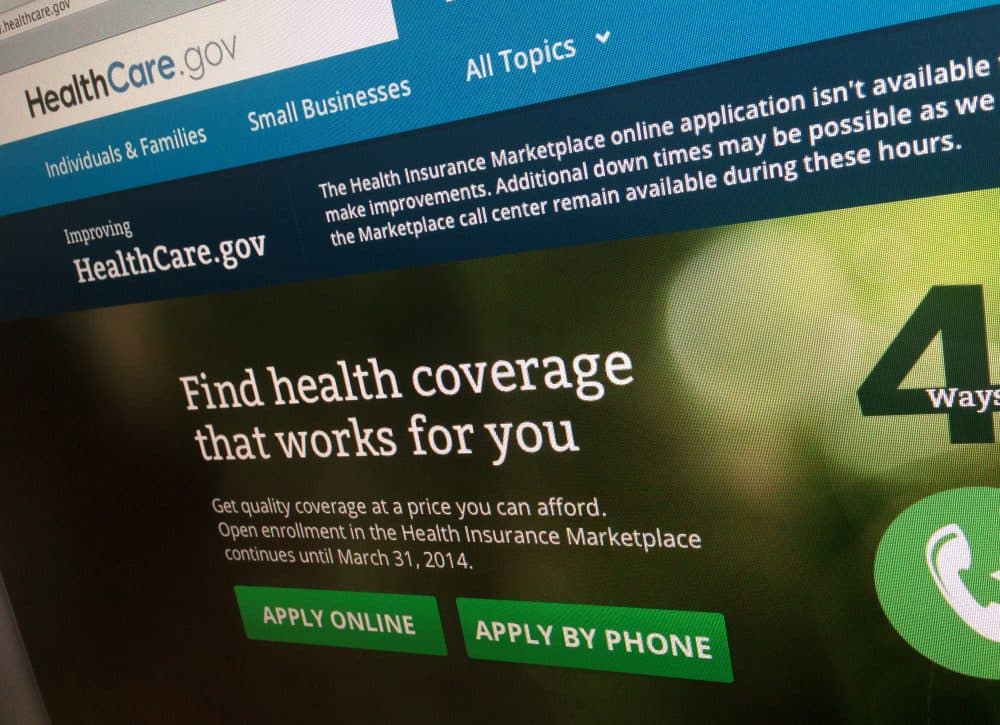 This photo shows part of the HealthCare.gov website, photographed Nov. 29, 2013 in Washington. The open enrollment for 2017 health insurance starts on Nov. 1. (Jon Elswick/AP)