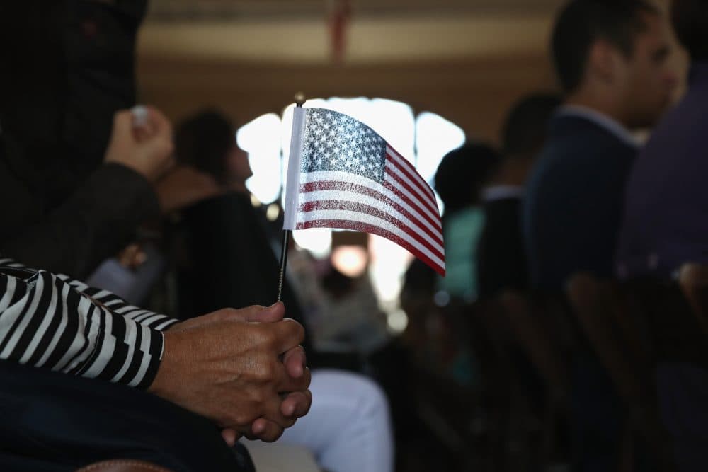 Immigrants become American citizens at a naturalization ceremony on Ellis Island on Sept. 16, 2016, in New York. (John Moore/Getty Images)