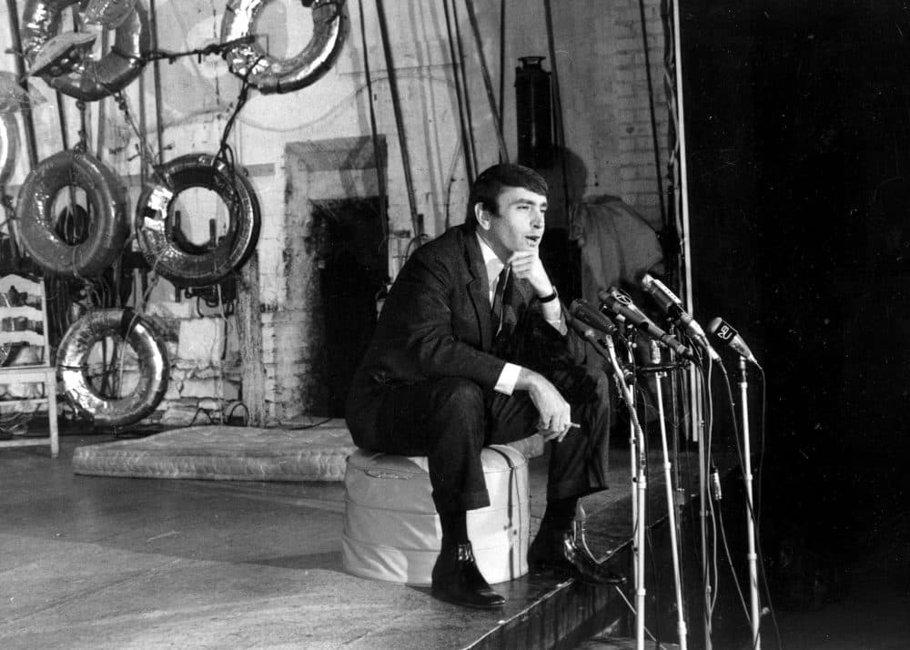 In this May 2, 1967, file photo, playwright Edward Albee, winner of the 1967 Pulitzer Prize for drama, for his play &quot;A Delicate Balance,&quot; talks to reporters during a news conference at the Cherry Lane Theater in the Greenwich Village section of New York. (AP)