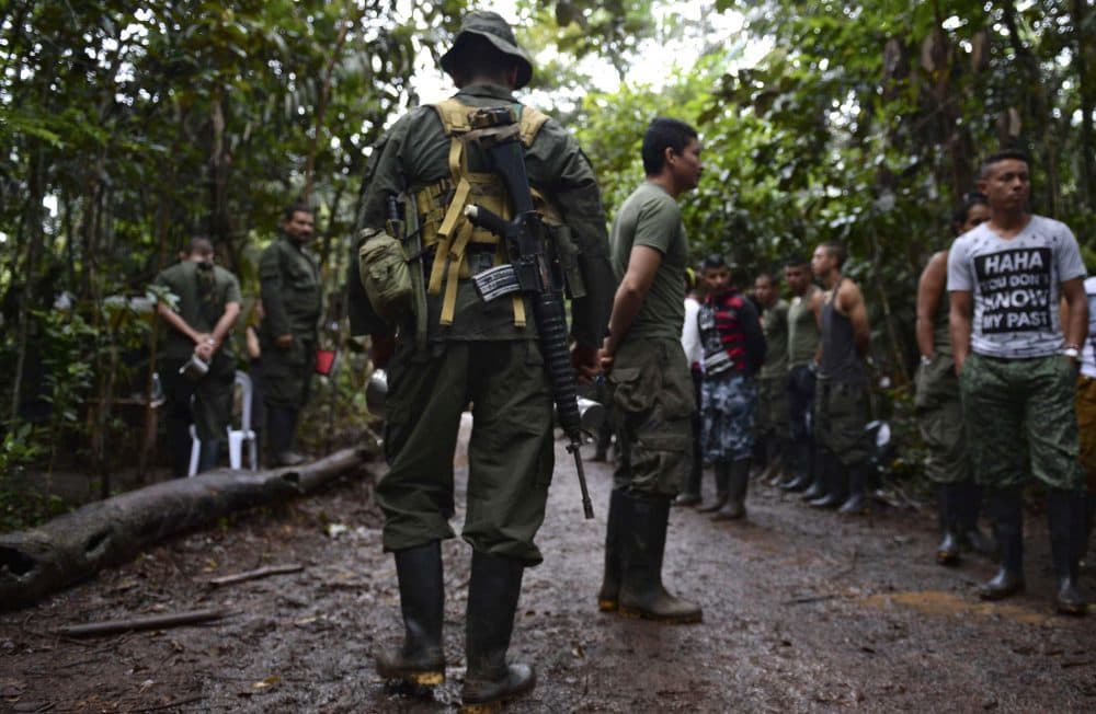 Revolutionary Armed Forces of Colombia (FARC) guerrillas at their camp in El Diamante, Caqueta department, Colombia on Sept. 25, 2016. (Raul Arboleda/AFP/Getty Images)