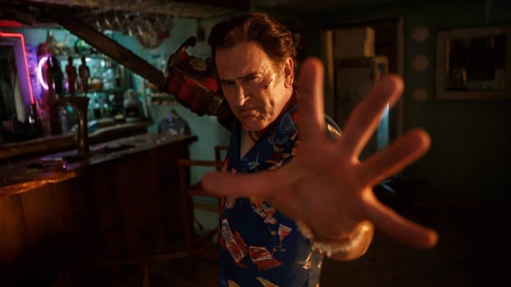A still frame from the Starz series &quot;Ash vs. Evil Dead,&quot; which is returning for season two. Bruce Campbell plays Ash Williams (pictured), a comical-yet-flawed character who returns to his hometown to fight evil. (Courtesy Starz)
