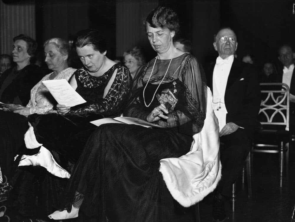 Lorena Hickok and Eleanor Roosevelt attending the Pan American Day concert in April 1935. (Courtesy Penguin Press)