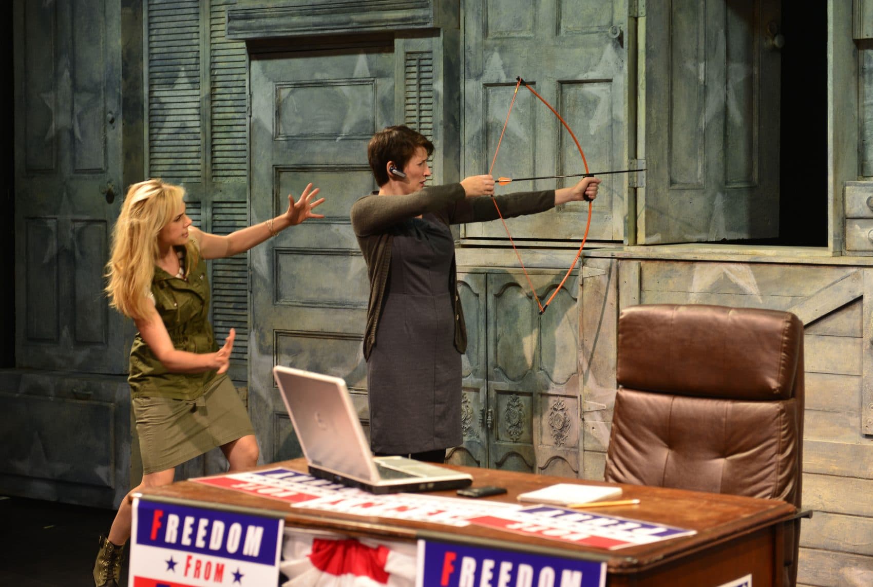 Breean Julian and Amanda Collins star in &quot;The Totalitarians&quot; at the Gloucester Stage Company. (Courtesy of Gary Ng)