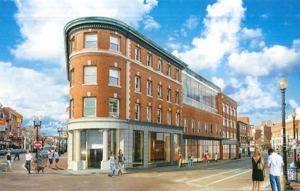 Whether you consider Harvard Square's heyday long past or not, writes Alex Green, news that the chopping block has been primed for two iconic institutions in the heart of the Square is still cause for alarm. Pictured: An artist's rendering of the proposed Harvard Collection redevelopment (Courtesy of Equity One)