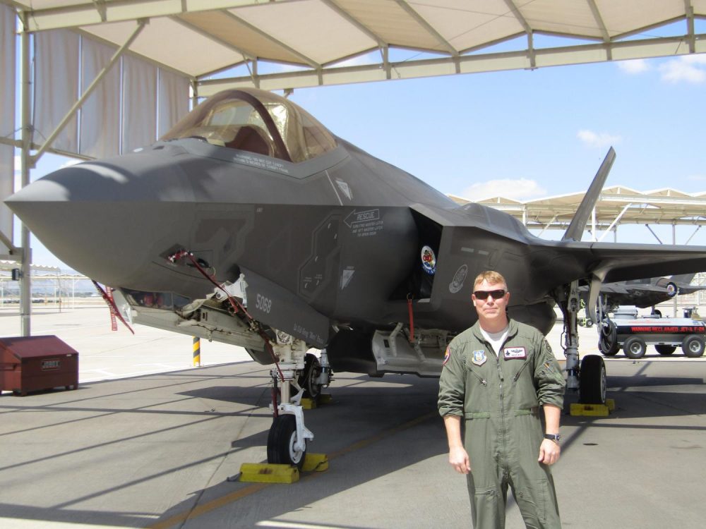 Maj. Brian Healy is the director of operations for the 62 Fighter Squadron. (Casey Kuhn/KJZZ)