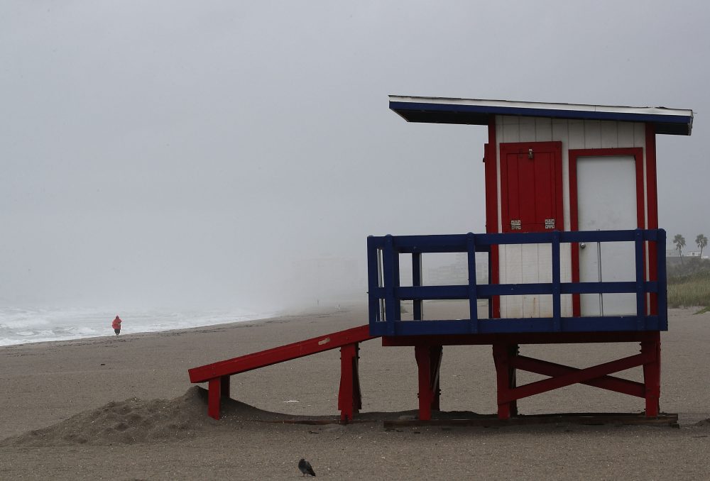 A lifeguard stand sits empty as Hurricane Matthew approaches, Oct. 6, 2016 on Cocoa Beach, Florida. Hurricane Matthew is expected to reach the area later this afternoon bringing heavy wind, and widespread flooding. (Mark Wilson/Getty Images)