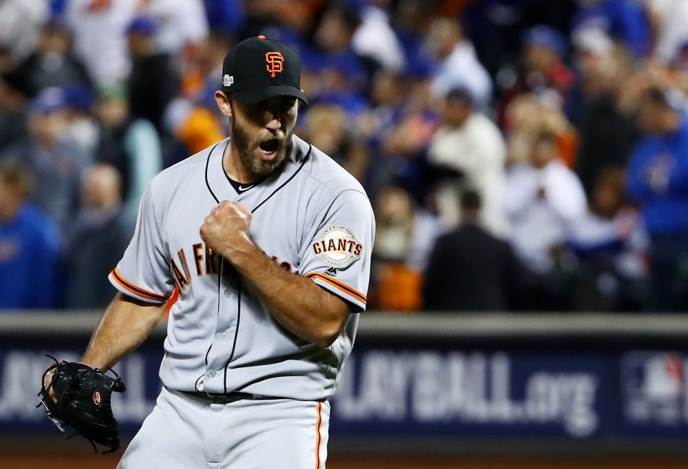 With his complete-game shutout in the NL Wild Card, Giants ace Madison Bumgarner may have cemented his spot as the best postseason pitcher of his generation. (Al Bello/Getty Images)