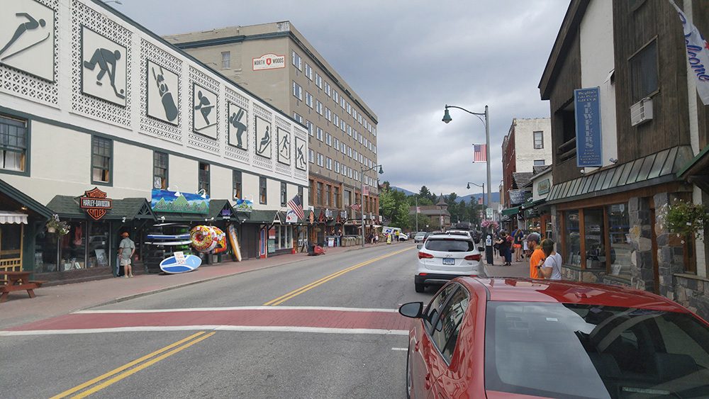 Lake Placid is one of America's most popular small town tourism destinations. Visitorship here is slightly more diverse than the rest of the North Country, but nearly 80 percent of the tourists are still white. (Brian Mann/NCPR)