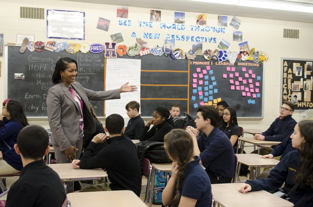 Jahana Hayes says the key to teaching is paying attention to &quot;the whole child,&quot; or finding out what each student needs to stay engaged in class. (Courtesy Waterbury Public Schools)