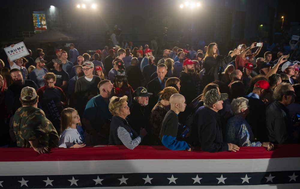 Supporters gather for a chance to see Republican vice presidential candidate Mike Pence at a rally in Johnstown, Pa., on Oct. 6, 2016. (Jeff Swensen/Getty Images)