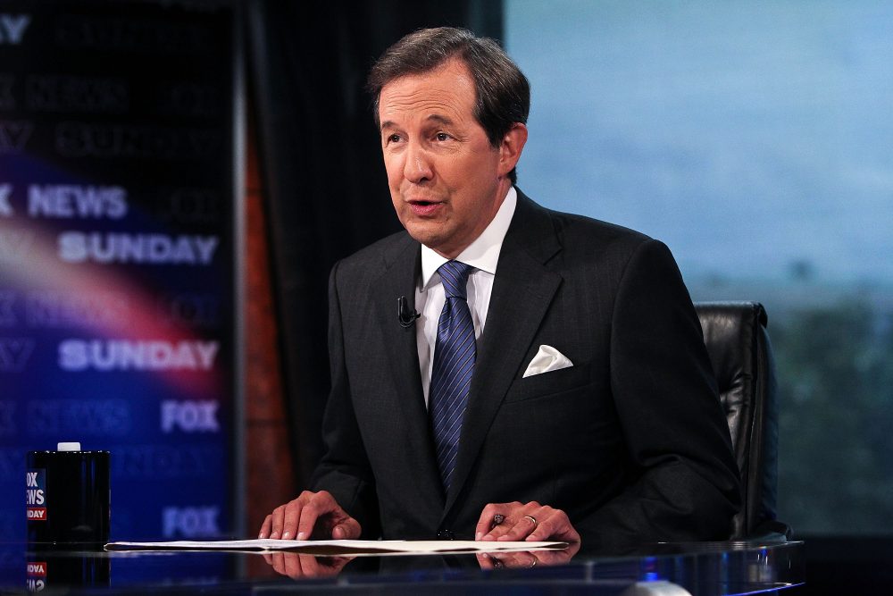 Chris Wallace during an interview on &quot;FOX News Sunday&quot; at the FOX News D.C. Bureau on July 27, 2012 in Washington. (Paul Morigi/Getty Images)