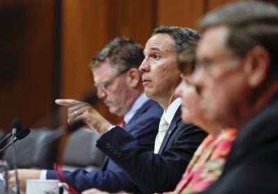 State Sen. Jack Martins, R-Mineola, speaks during a hearing on Thursday, Sept. 10, 2015, in Albany, N.Y. (Mike Groll/AP)
