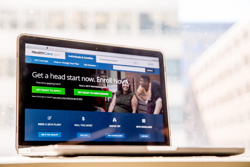 In this Oct. 6, 2015, file photo, the HealthCare.gov website, where people can buy health insurance, is displayed on a laptop screen in Washington, D.C. About 9 in 10 Americans now have health insurance, more than at any time in history. &quot;Obamacare&quot; remains divisive, and premiums for next year are rising sharply in many communities. (Andrew Harnik, File/AP)
