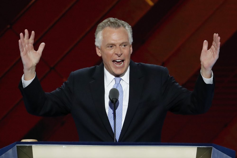 Virginia Gov. Terry McAuliffe speaks during the second day of the Democratic National Convention in Philadelphia on July 26. (J. Scott Applewhite/AP)