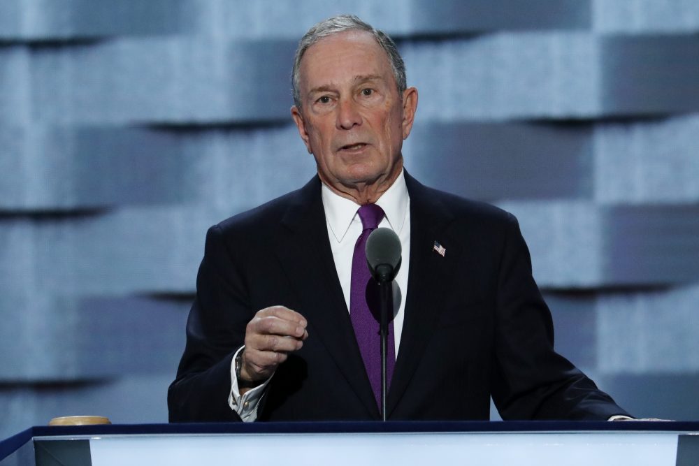 Former New York City Mayor Michael Bloomberg speaks the Democratic National Convention in July. On Tuesday, he announced a $50 million donation to Boston's Museum of Science. (J. Scott Applewhite/AP)