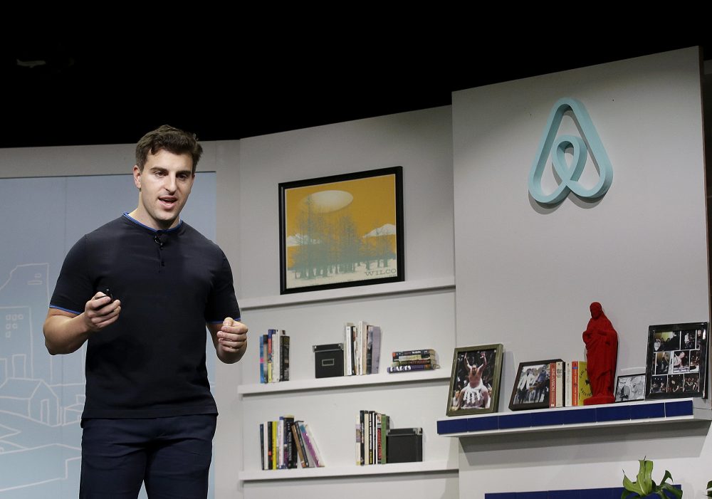 Airbnb co-founder and CEO Brian Chesky speaks during an event in San Francisco. (Jeff Chiu/AP)