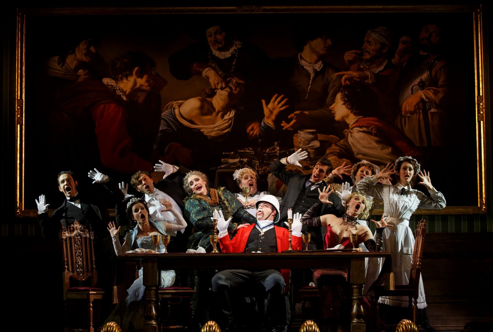 The ensemble of &quot;A Gentleman's Guide to Love and Murder.&quot; (Courtesy Joan Marcus/Citi Performing Arts Center)