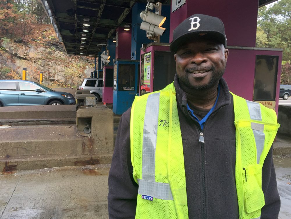 Vincent Jordan has been a Massachusetts Turnpike toll collector for 21 years. He is getting early retirement benefits from the state and looking for a new job. (Lynn Jolicoeur/WBUR)