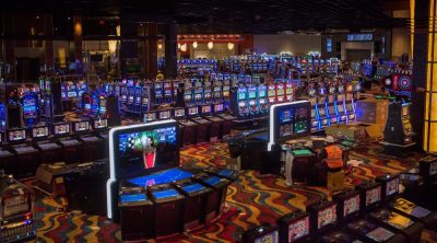 Plainridge Park Casino in Plainville, pictured here just before it opened in 2015, holds the state's only slots parlor license. (Jesse Costa/WBUR)